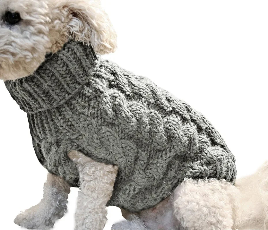 Dog Sweater New Solid Colour Autumn and Winter Pet Casual Clothing Warm Acrylic Knitted Wool Simple Cute Comfortable Pet Clothes