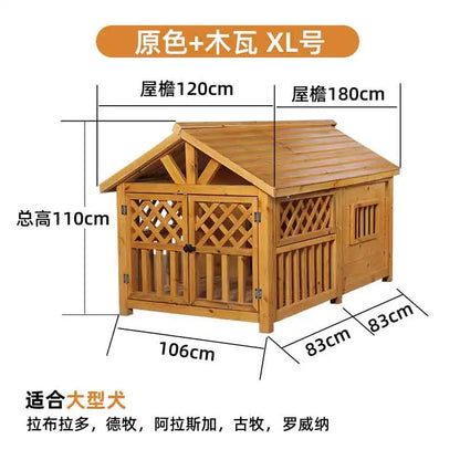 Outdoor rain-proof kennel, large dog house, windproof and warm, universal in all seasons, rain-proof, anti-corrosion and sun-pro