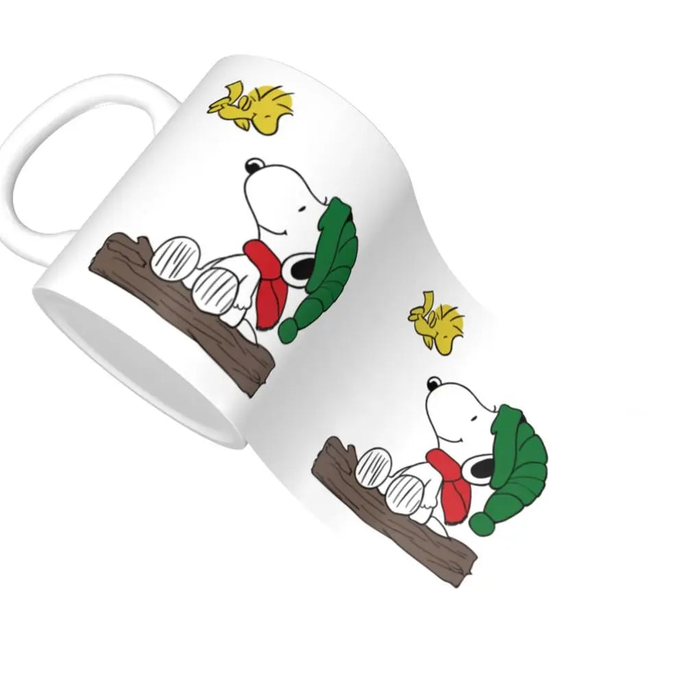 Manga Snoopy Woodstock Cartoon Dog Coffee Mug DIY Customized Ceramic Tea Milk Mug