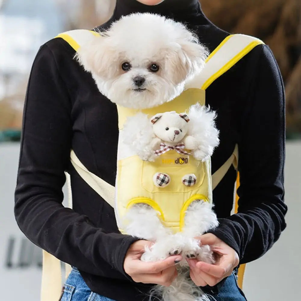 Portable Pet Chest Bag Breathable Four Feet Dog Double Shoulder Bag Comfortable Adjustable Shoulder Strap Cat Backpack