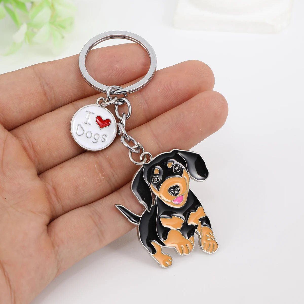 I LOVE Alaska Husky Dog Keychain Cute animal Cartoon dog Keychain dog Gift For woman Man Jewelry