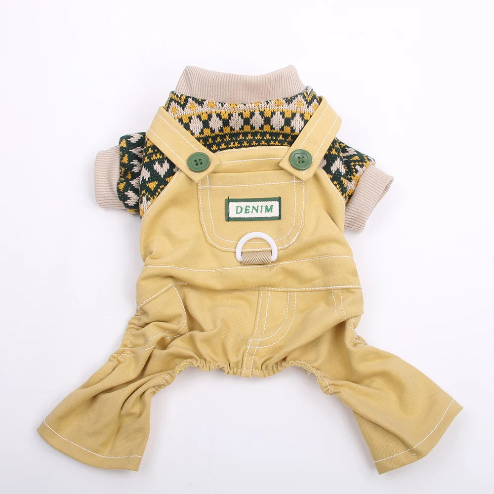 New Dog Cat Jumpsuit Sweater Pet Puppy Coat Jacket Autumn/Winter Clothes Overalls