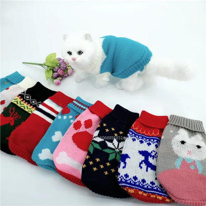 the PAWFROST COZY KNIT PET SWEATER - Small Cat/Dog Sweater/Pullover, Winter Dog Clothes for Small Dogs, Chihuahua/Yorkies Puppy Jacket, Pet Clothing Christmas