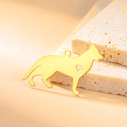 5 pieces/batch Cute Sausage Dog Wolf Pendant Stainless Steel DIY Earrings Bracelet Jewelry Fashion Jewelry Making