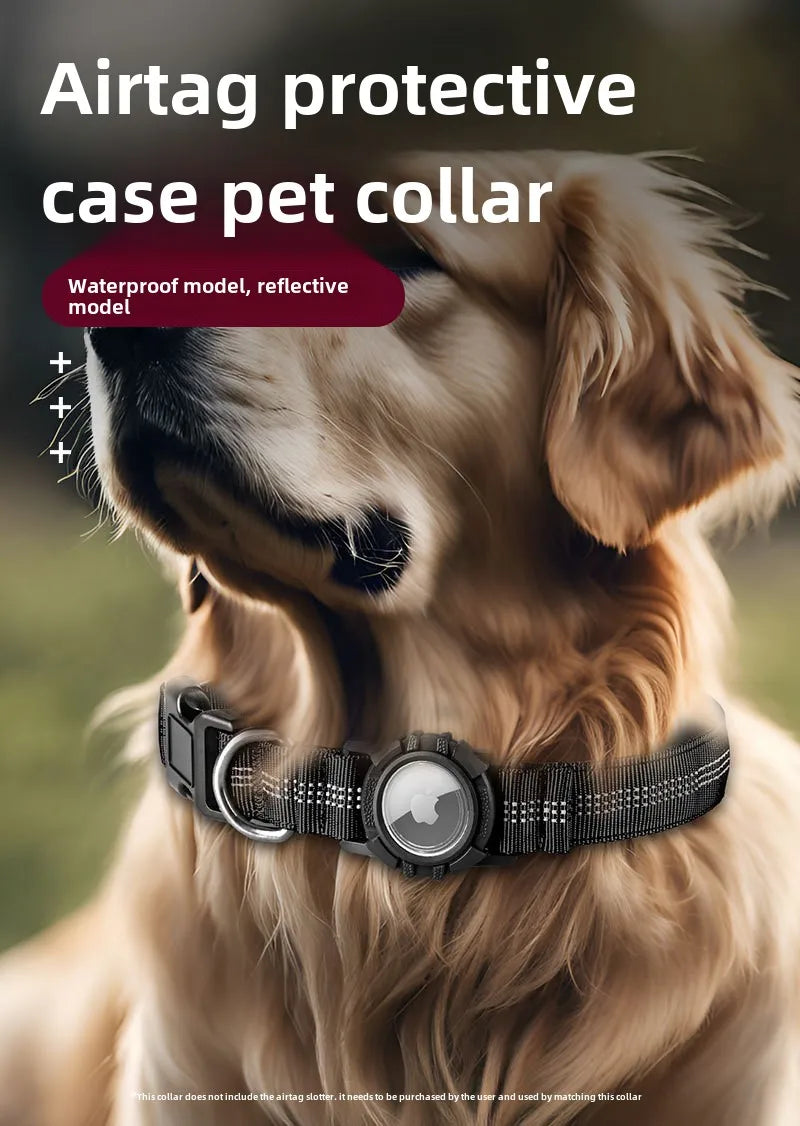 the FINDMYPAWS AIRTAG COLLAR - Dog Collar Reflective Waterproof Transparent Cover Airtag Locator Anti-Loss Pet Collar