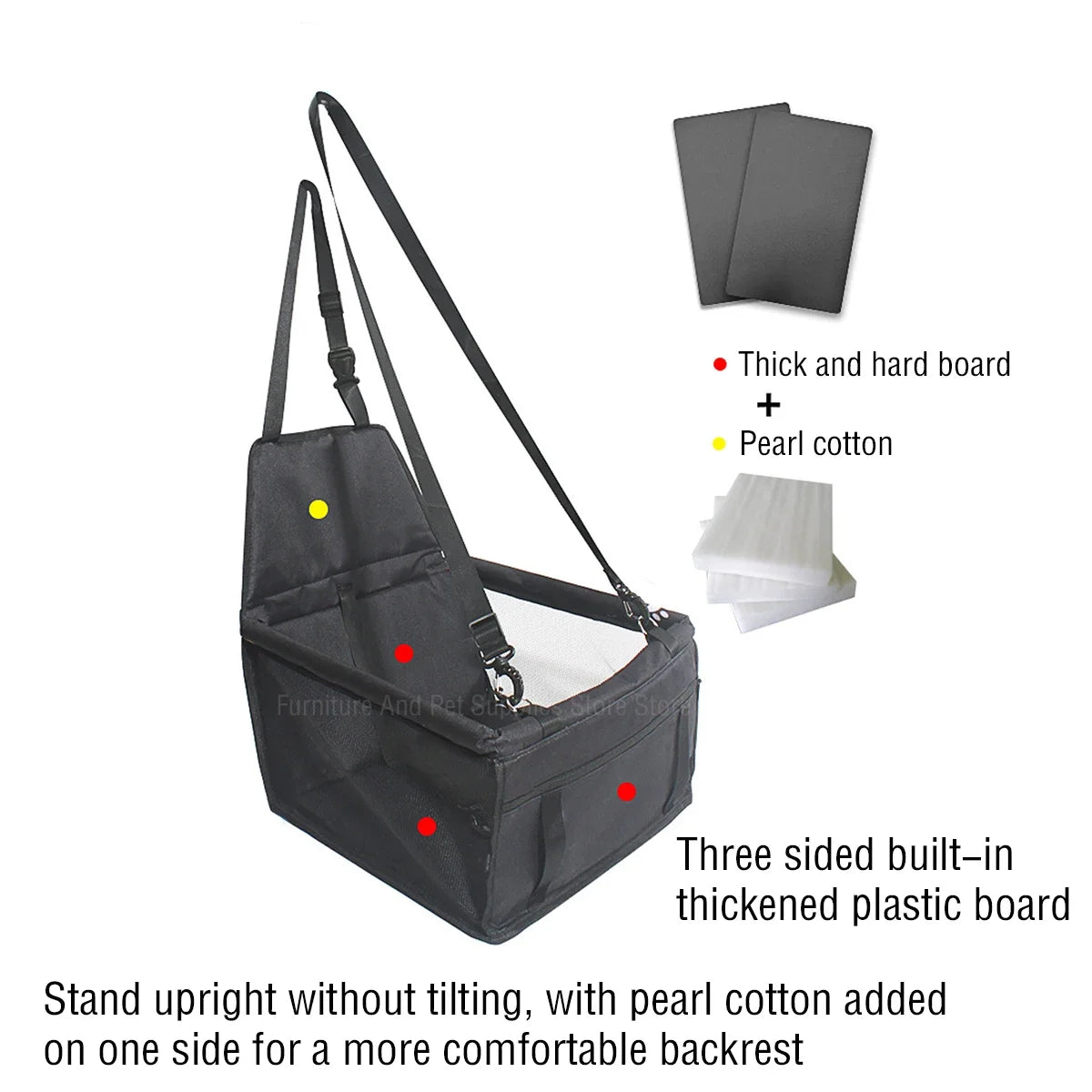 Dog car seat cover foldable hammock pet harness cat bag basket stable and foldable travel pet dog and cat safety car seat