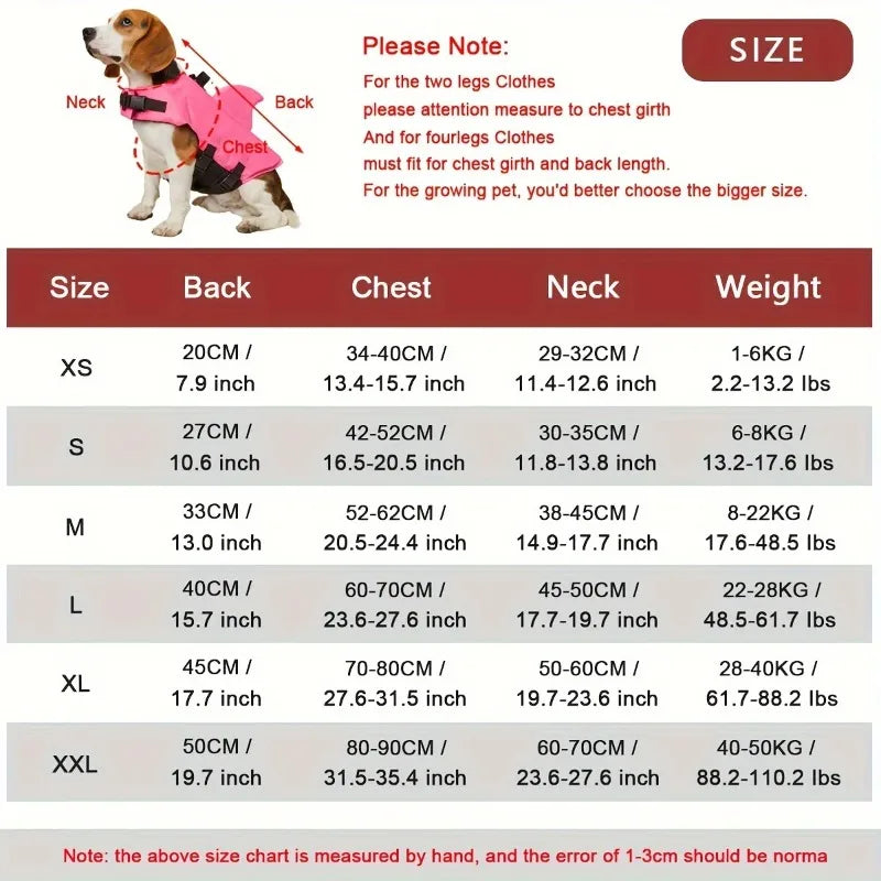 Shark Fin Dog Life Jacket Enhanced Buoyancy Small Dogs Swimming Clothes Safety Vest with Handle for Dogs Surfing