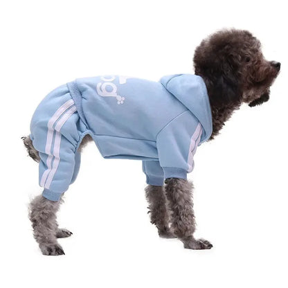 4 Legs Sweatshirt Fashion Stripes Puppy Clothes Soft Warm Pullover Dog Winter Jumpsuit Dog Hoodies for Small Medium Dogs Cats