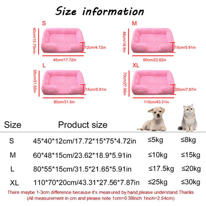 Full Filling Medium Dog Bed Half Surround Large Dog Sofa Soft Square Cat Bed Kennel Plush Puppy Nest House Accessories