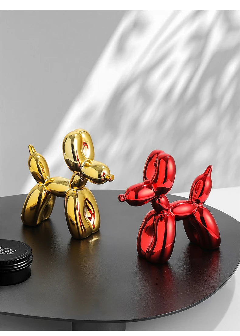 Resin Balloon Dog Sculpture Nordic Puppy Home Decor Living Room Desk Decor Office Figurines for Interior Decoration Home Statue