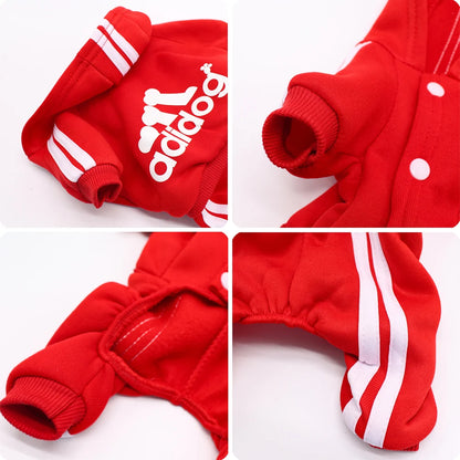 4 Legs Sweatshirt Fashion Stripes Puppy Clothes Soft Warm Pullover Dog Winter Jumpsuit Dog Hoodies for Small Medium Dogs Cats