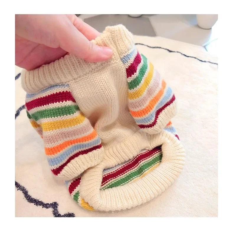 Winter Warm Clothes for Bichon Frise, Teddy, Yorkie, and Other Dogs. Thick Two-paw Sweater for Autumn and Winter Dog Walking.