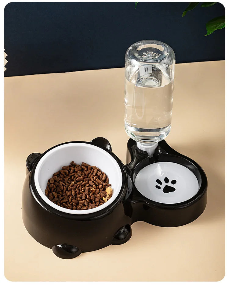 Cat Bowl 2-in-1 Drinking Water Dog Food Pot Water Bowl Rice Pot Pet Supplies Cat Bowl Pet Drinking Water Feeding Integration