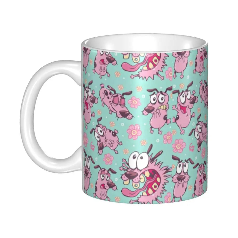 Personalized C-Courage The Cowardly Dog Coffee Mug DIY Ceramic Milk Tea Mug Cup
