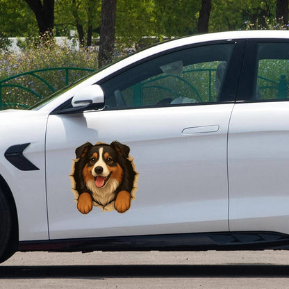 Australian Shepherd Car Sticker – Funny Peeking Dog Vinyl Decal, Waterproof Pet Lover Decoration for Vehicles,window,wall