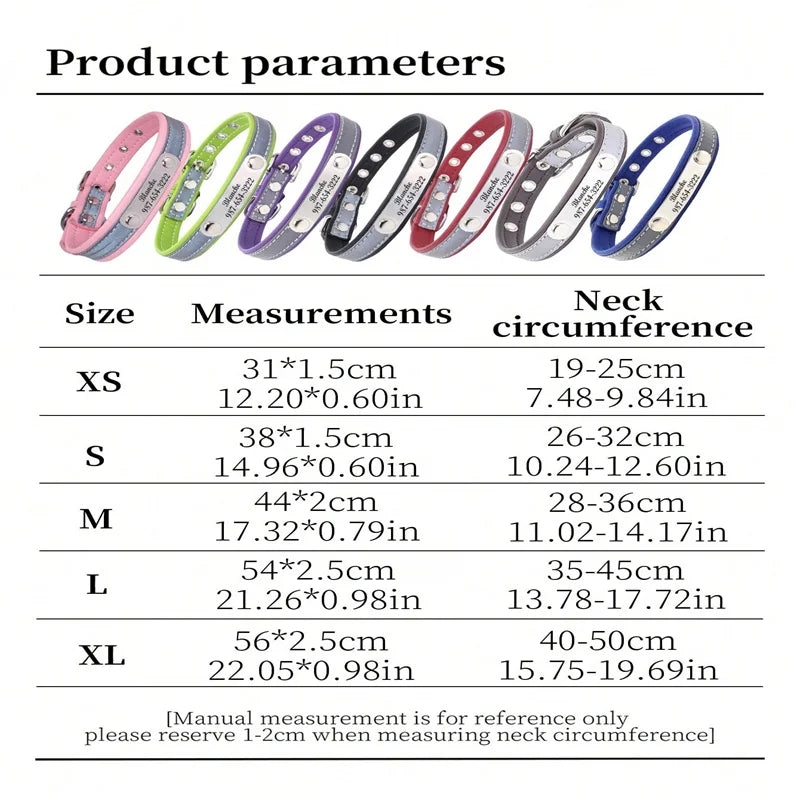 the GLOWGUARD PERSONALIZED COLLAR - Customized Reflective Dog Collar, Name Carved ID Anti-Lost Microfiber Collar for Small/Medium/Large Dogs, Puppy/Cat/Pet Supplies