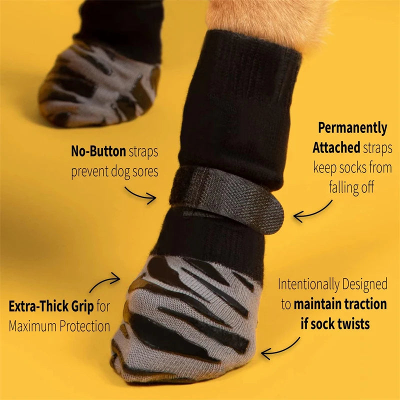 the COZYTRAIL DOG SOCKS - Dog Socks/Foot Cover, Outdoor Warm Claws Non-Slip Shoes, Extra-Thick Grip with Hook-and-Loop Fastener, Pet Foot Protection Supplies