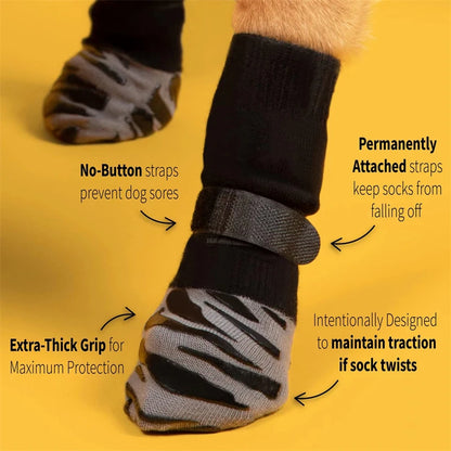 the COZYTRAIL DOG SOCKS - Dog Socks/Foot Cover, Outdoor Warm Claws Non-Slip Shoes, Extra-Thick Grip with Hook-and-Loop Fastener, Pet Foot Protection Supplies