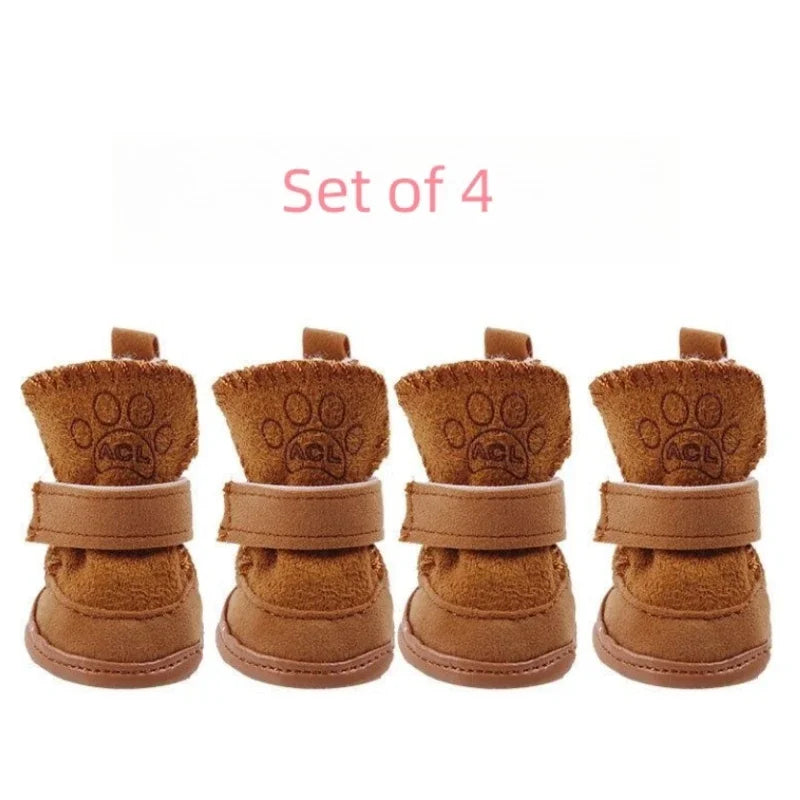 the COZYSTEP DOG SHOES - 4PCS Pet Snow Boots, Thickened Plush Warm Cotton Non-Slip Shoes, Small/Big Dog Sports, Shoes Supplies, Anti Fouling - Won't Fall Off