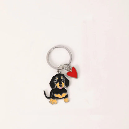 Pet dog car keychain pendant creative metal accessories key ring holiday gifts
