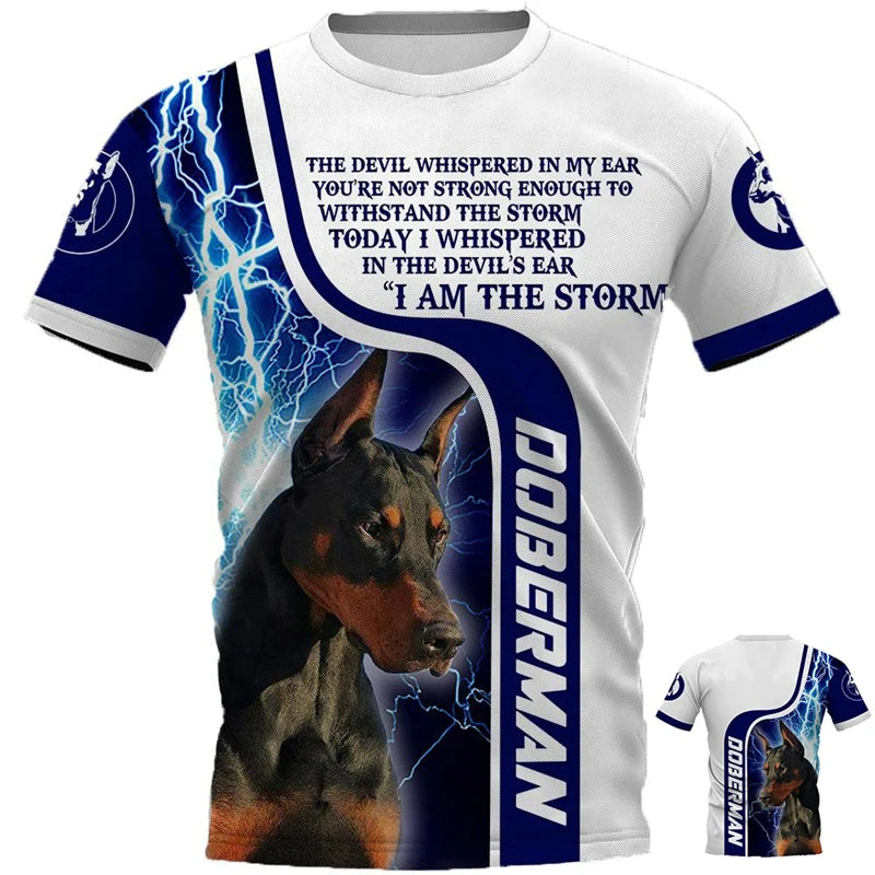 the ROTTWEILER - Fashion Men's Sports T-Shirt, Dutch Belgian Shepherd 3D Print, Outdoor Casual Clothing, Pet Dog Work Uniform, Short Sleeve Tops