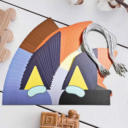 24Pcs Dog Ears Headband Blue Dog Birthday Party Hats Blue and Orange Paper Party Crown for Kids Boys Girls Puppy Dog Theme Birth