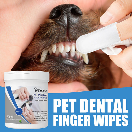 the DOGGY DENTAL WIPES - Teeth Cleaning Wipes for Dogs & Cats, Remove Bad Breath by Removing Plaque, Disposable Gentle Cleaning & Gum Care