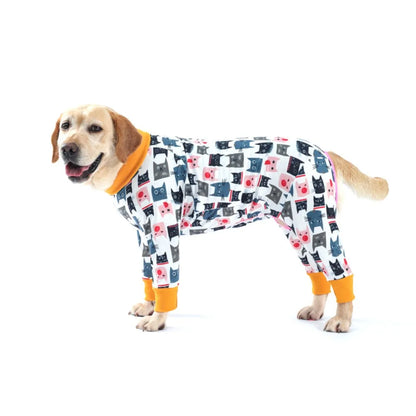 2024 New Halloween Prints Dog Four-legged Suit for Large Medium Bodysuit Dogs Pajamas PJS Full Body for Shedding Prevent Licking