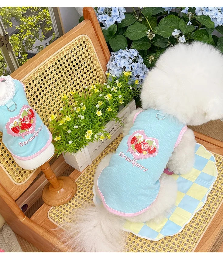 Pet Dog Cat Puppy Japanese Korean Soft Cute Spring Summer Vest Small Medium Dog Teddy Bichon Clothing Supplies
