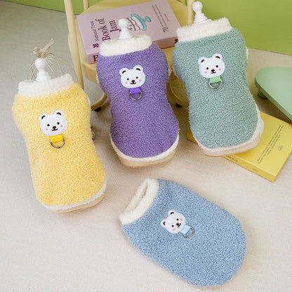 Winter Warm Dog Clothes with D-ring Plush Dog Coat for Small Medium Dogs Soft Puppy Clothes Chihuahua Yorkie Clothing Pet Supply