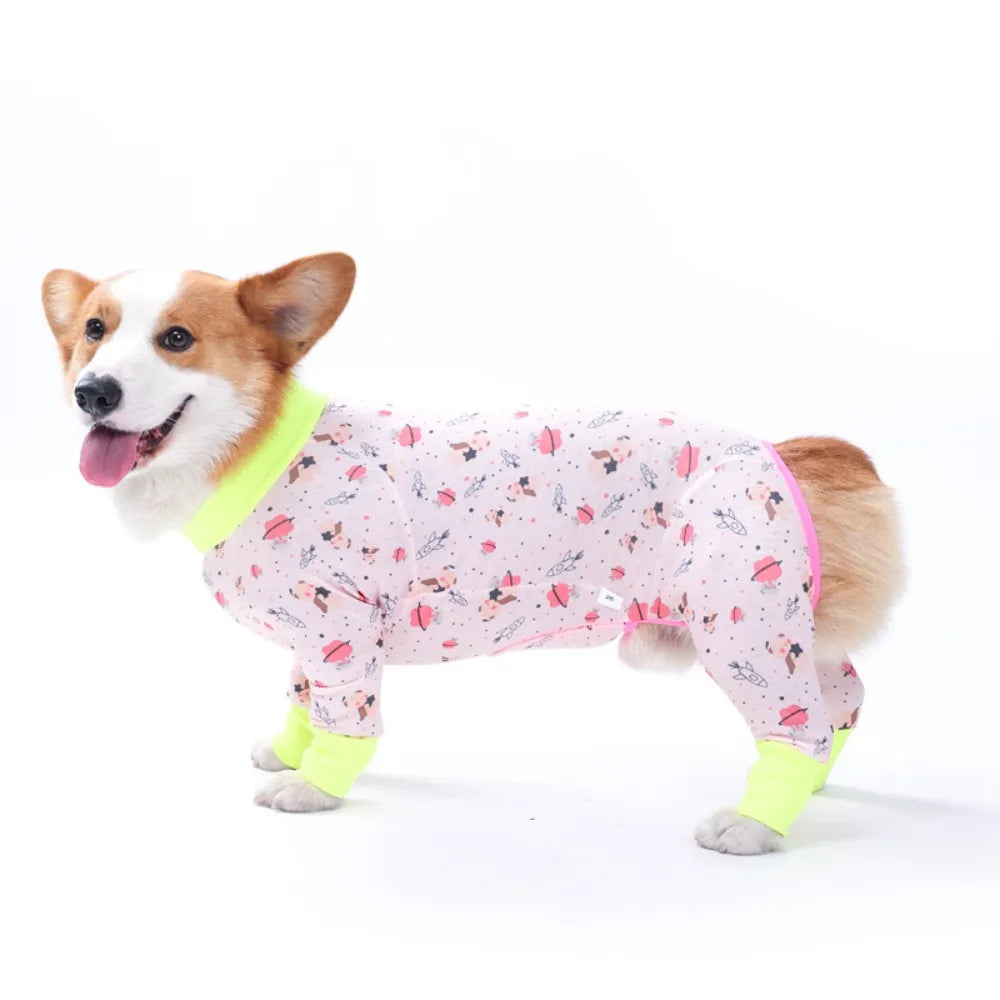 2024 New Halloween Prints Dog Four-legged Suit for Large Medium Bodysuit Dogs Pajamas PJS Full Body for Shedding Prevent Licking