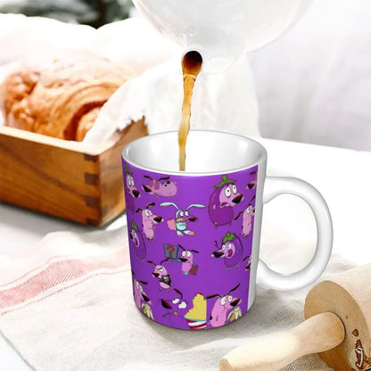 Personalized C-Courage The Cowardly Dog Coffee Mug DIY Ceramic Milk Tea Mug Cup
