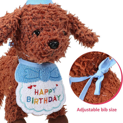 2Pcs Cat Dog Birthday Bandana Scarf  And Party Hat Pet Birthday Bib and Hat Cat Birthday Outfit Pet Birthday Decorations Set