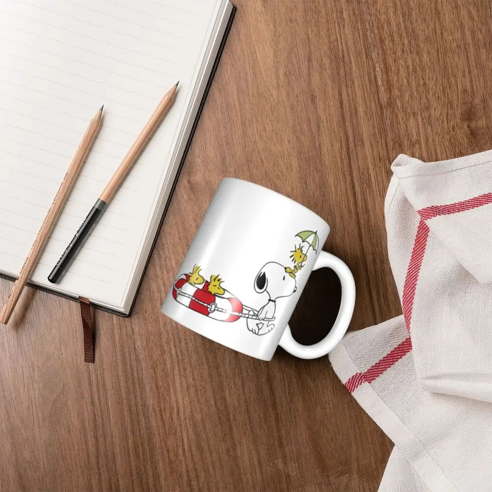 Manga Snoopy Woodstock Cartoon Dog Coffee Mug DIY Customized Ceramic Tea Milk Mug