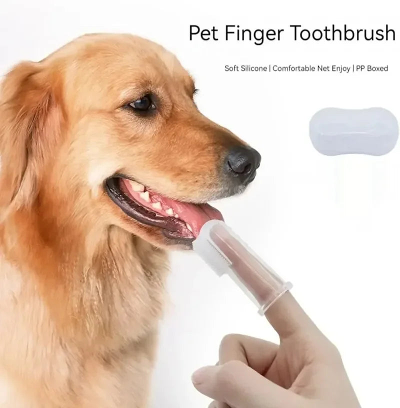 Super Soft Pet Finger Toothbrush Cat Dog Silica Gel Tooth Brush Bad Breath Tartar Teeth Care Tools Dog Cat Cleaning Pet Supplies