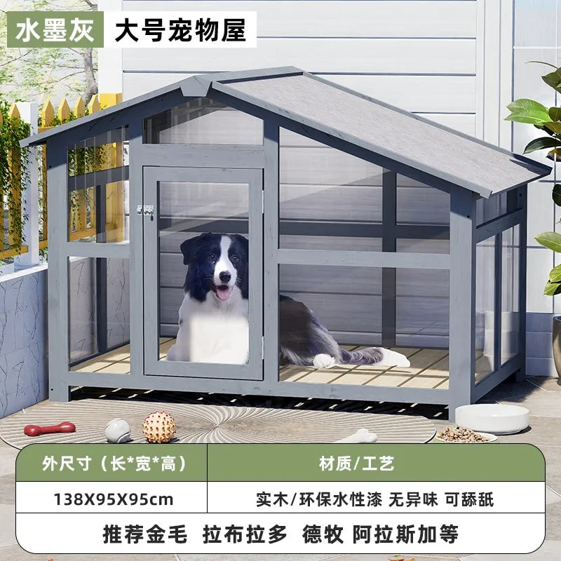 the ZEN DOGHOUSE - Doghouse Outdoor Warm and Rainproof Four-Season Universal Dog Cage, Outdoor Pet Nest Villa, Small Medium and Large Dog Sleeping