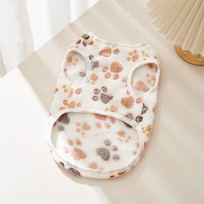 Printed Clothing for Small Cats Dogs Warm Soft Fleece Costume Clothes Outfits Pet Dog Cat Coat Jackets
