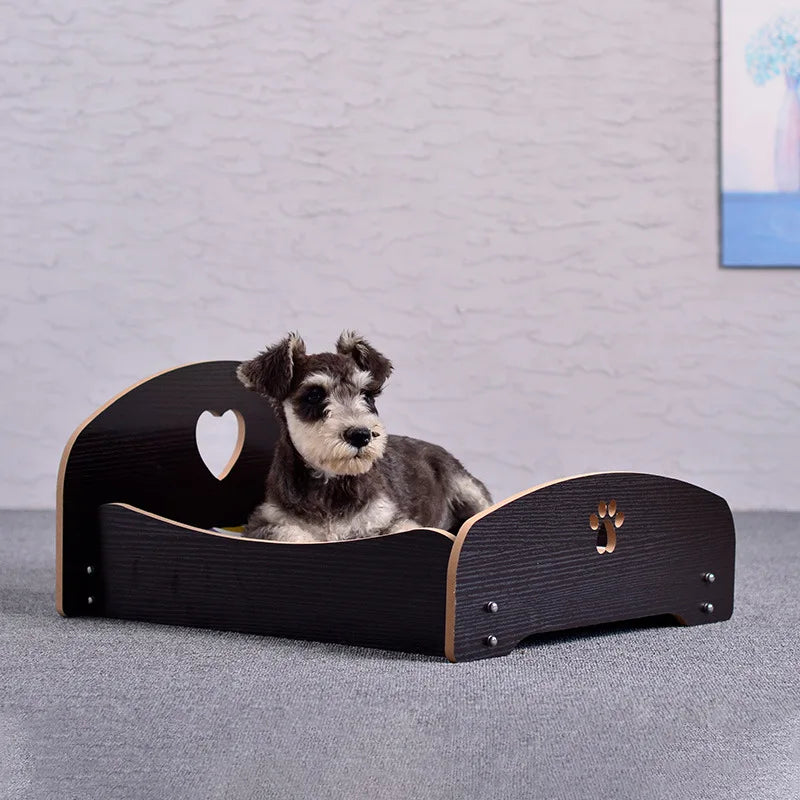 Removable Washable Four-season Universal Princess Nest Pet Dog Wooden Bed with Cushion Nest Teddy Medium and Small Dog Cat Bed