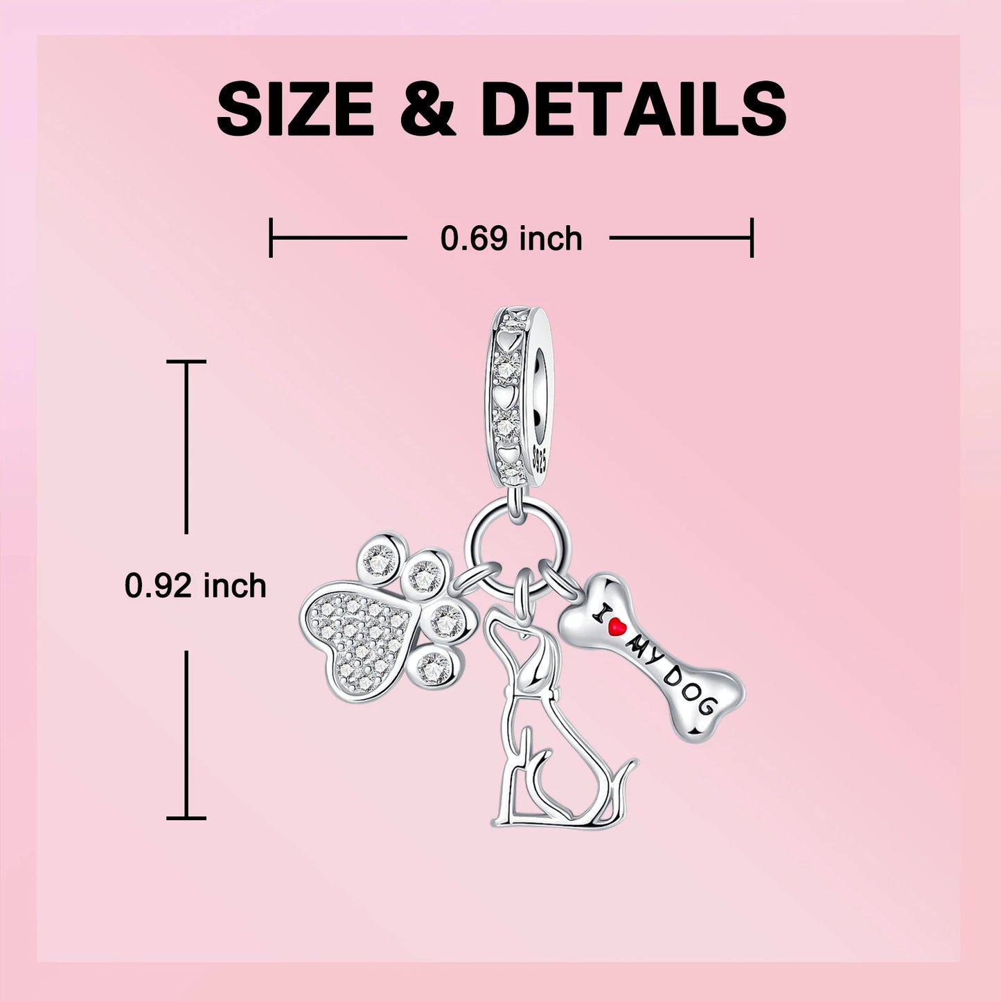 925 Sterling Silver Girl Holding Dog Charms Beads Fit Original 925 Bracelet Making Gift for Woman Jewelry Diy Fashion Pendant