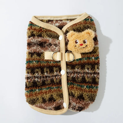 Fleece Dog Coat Puppy Winter Clothes Thin Cardigan Vest Chihuahua Bichon Costume Plush Warm Dog Coat Jacket Luxury Dog Clothing