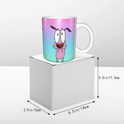 Personalized C-Courage The Cowardly Dog Coffee Mug DIY Ceramic Milk Tea Mug Cup