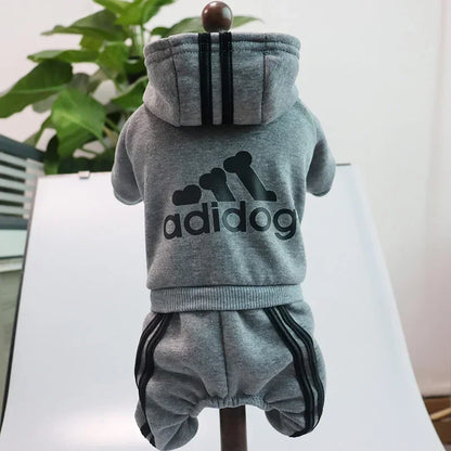 the ADIDOG - Winter Clothes for Small Dogs, Adidog Dog Hoodie Fleece Overalls for Small Breeds Dogs, Sport Puppy Sweatshirt 4 Legs, Dog Jumpsuit