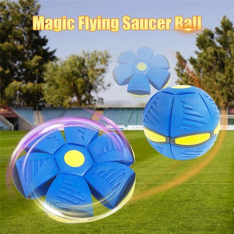 the UFO SAUCER FLYING DOY TOY - 2024 New Durable Soft Rubber Interactive Throwing Ball for Small Medium Large Dogs Pet Dog Toy Magic Flying Saucer Ball