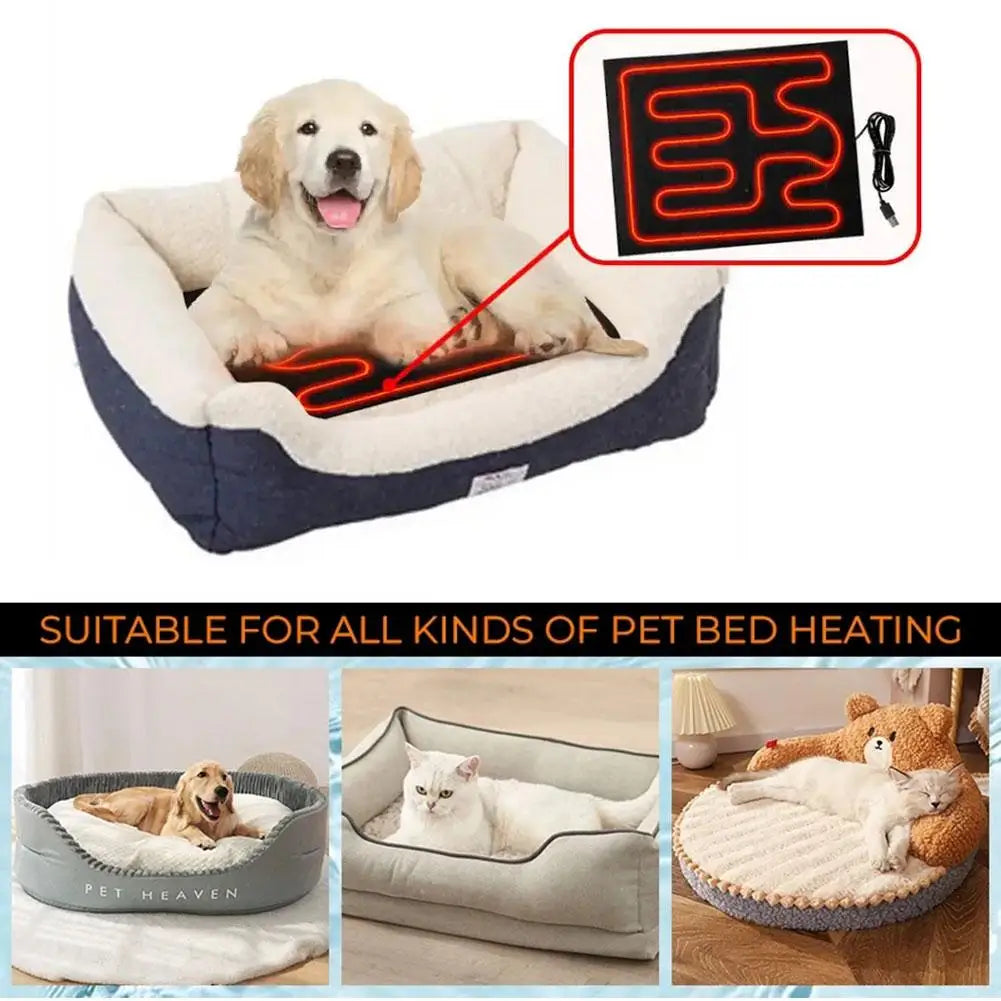 USB Folding Heated Seat Cushion Car Seat Heating Pet Cushion Dog /Cat Winter Electric Warming Mat