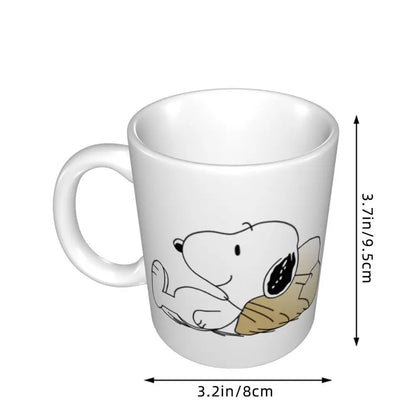 Manga Snoopy Woodstock Cartoon Dog Coffee Mug DIY Customized Ceramic Tea Milk Mug