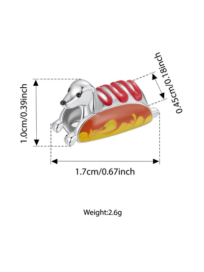 WOSTU 925 Sterling Silver Pet Dog Charm Pomeranian Pendant Yorkshire Terrier Locket Cute Original Fit for Women Bracelet DIY