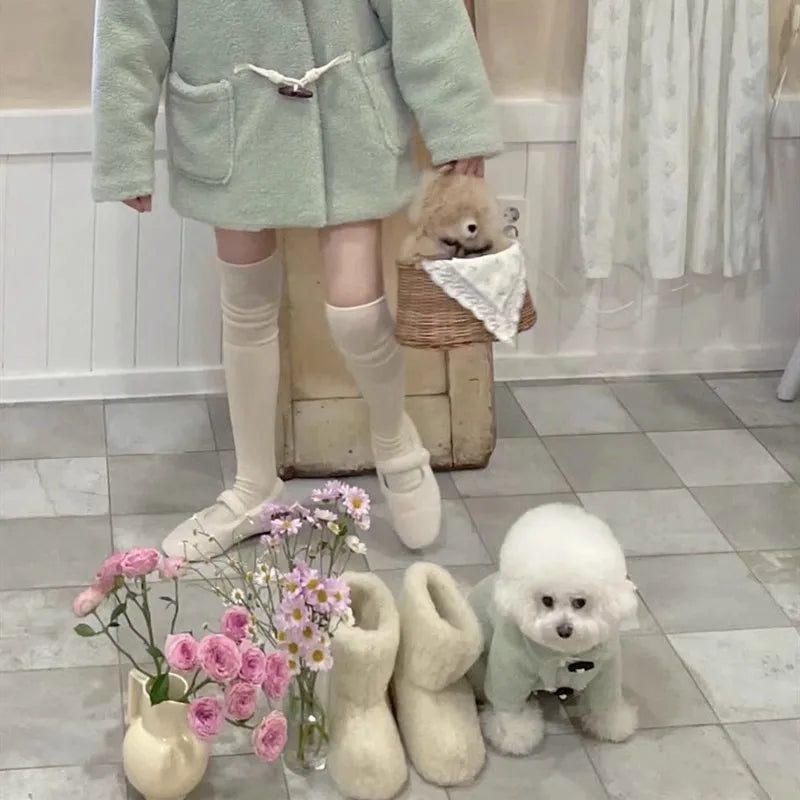 Dog Coat Winter Pet Jacket Button Warm Dog Clothes Chihuahua Bichon Clothing Girls Dog Costume Cat Clothing Puppy Sweatshirt