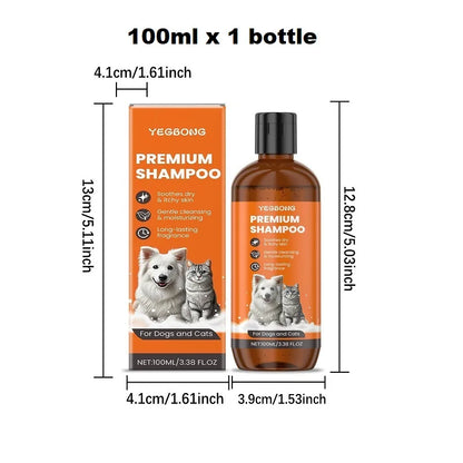 the SHAGGY SHAMPOO - 100ml Natural Ingredients Safe Efficient Formula, Pet Shampoo for Dogs & Cats, Removes Odor & Itch, Tangle, Flea & Insect Repellent