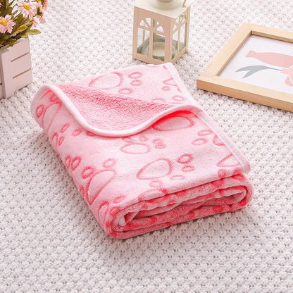 3 PCS Soft and Fluffy Quality Pet Blanket, Cute Paw Print Dog Blanket, Plush Pet Mat, Warm and Comfortable Cat and Dog Blanket