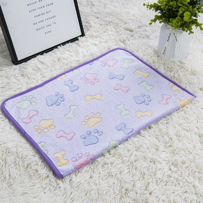Soft Fluffy High Quality Pet Blanket Cute Cartoon Pattern Pet Mat Warm and Comfortable Blanket for Cat Dogs